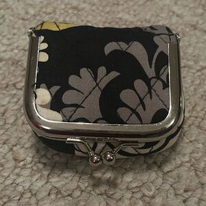 VERA BRADLEY contact lens case with mirror. Black/green